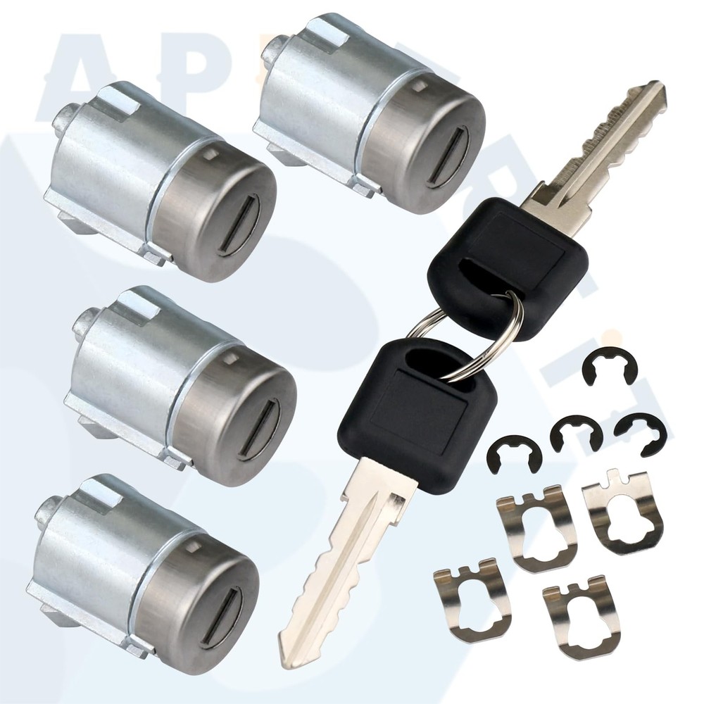 Door Lock Cylinders & Keys for Exterior Handle Compatible with Silver