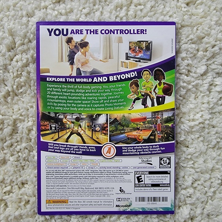 Microsoft Xbox 360 Kinect Sensor Bar Model 1473 Black w/ Kinect Adventures