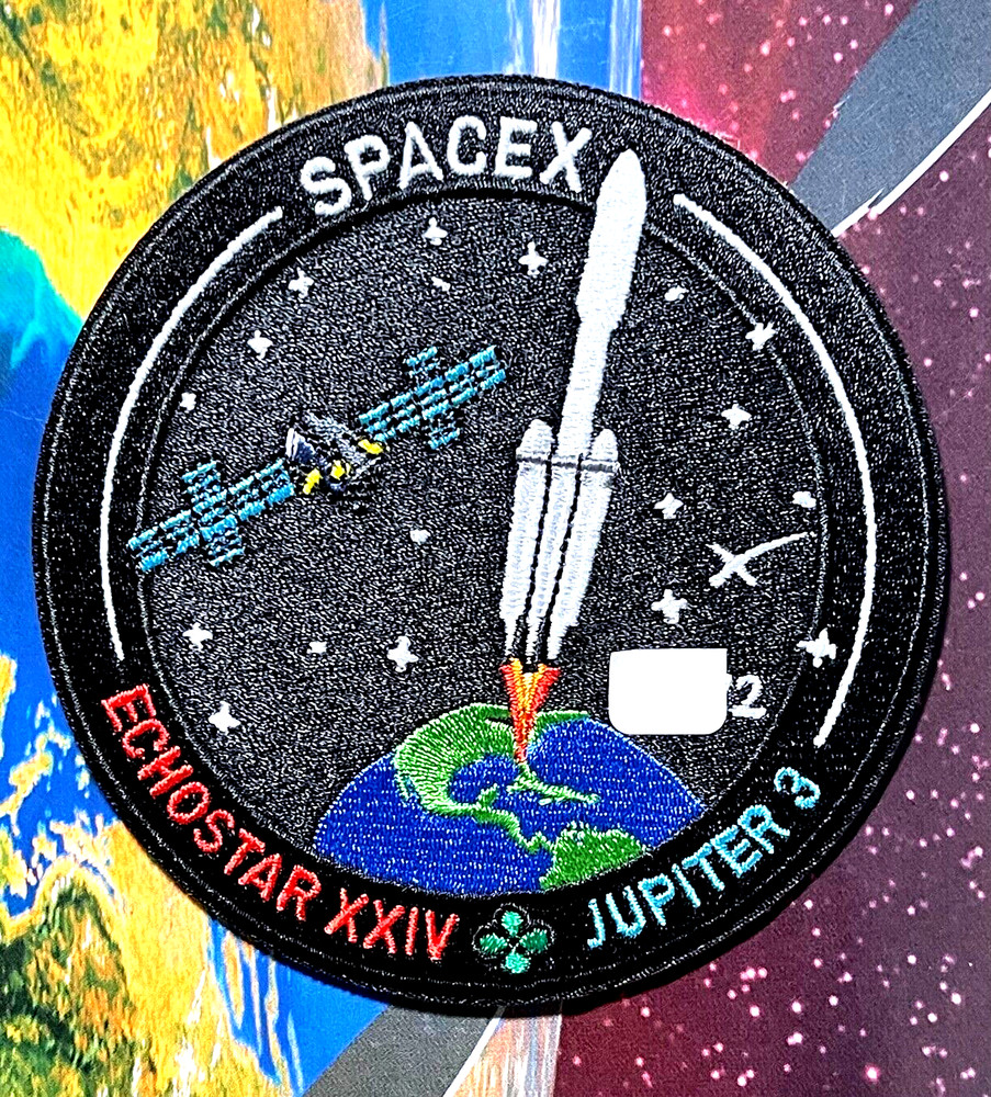 ECHOSTAR XXIV JUPITER 3 AUTHENTIC SPACEX SPACE X EMPLOYEE NUMBERED PATCH 🚀