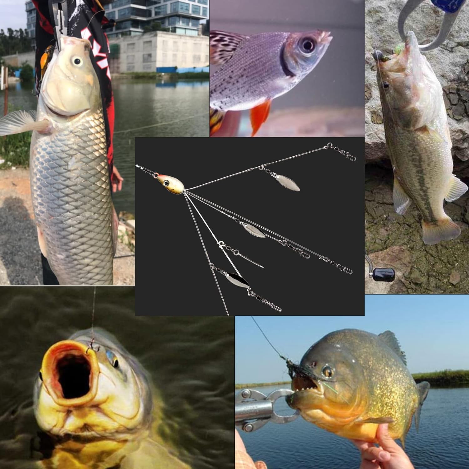 200 Umbrella Alabama Rig 4 Blades 5 Arms Alabama Rig Bass Fishing Lure Bait Tool