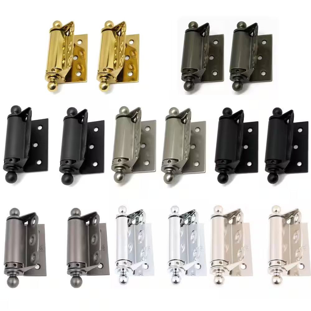 1-1/2 In. X 2-3/4 In. Solid Brass Adjustable Half Surface Screen Door Hinge with