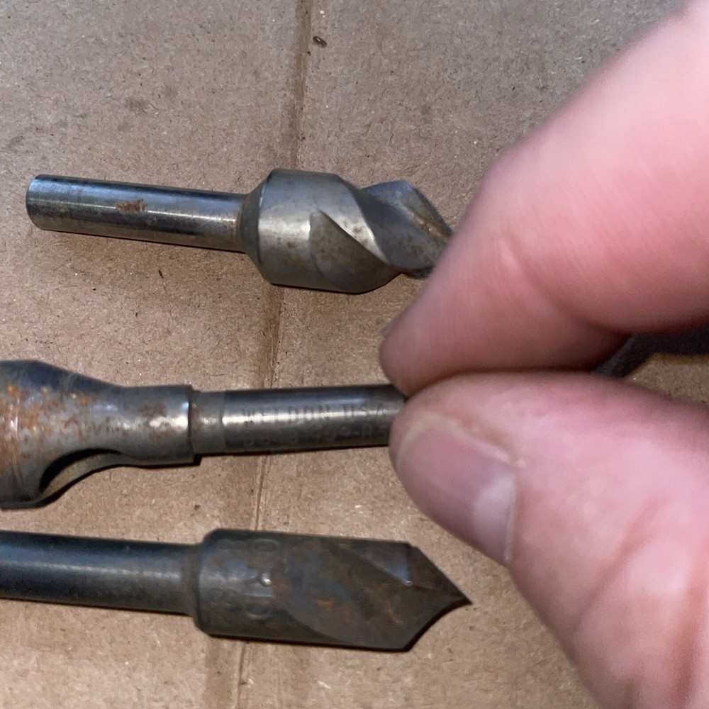 3 Miscellaneous HS Fluted Countersinks … See Photos ! Ford, Weldon & Unmarked !