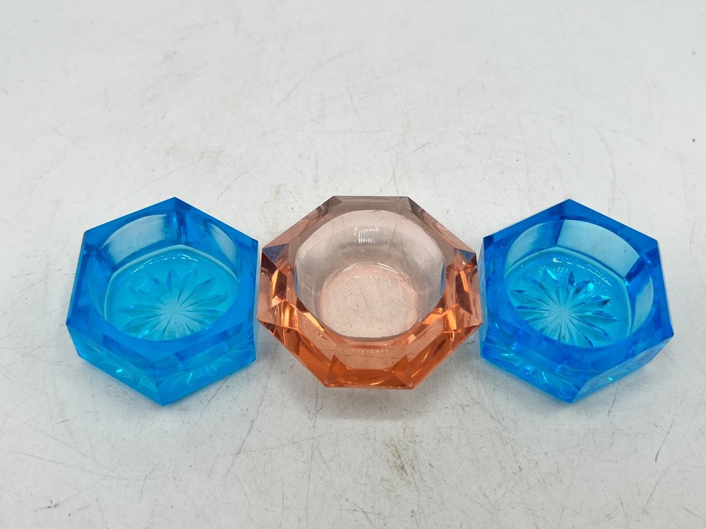 set of three vintage salt cellars
