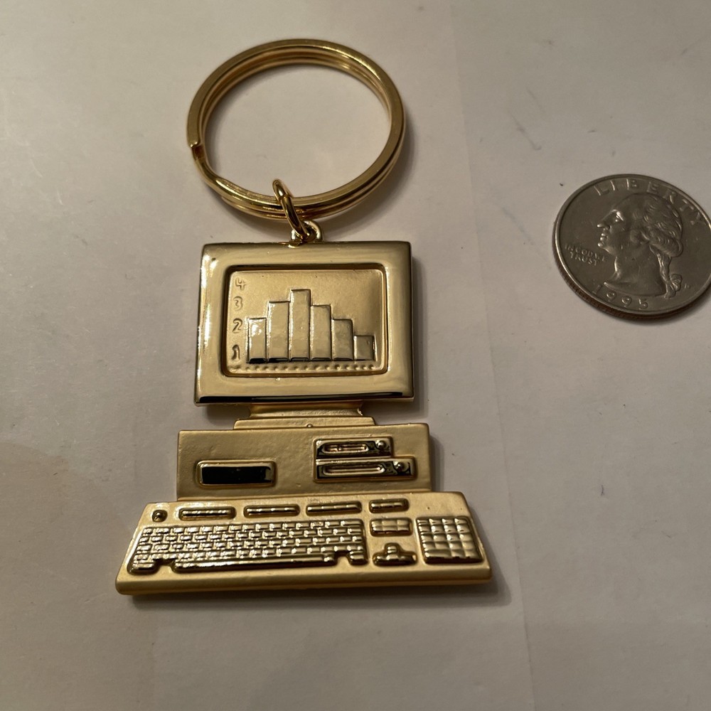 VTG Gold Plate Computer Key Ring