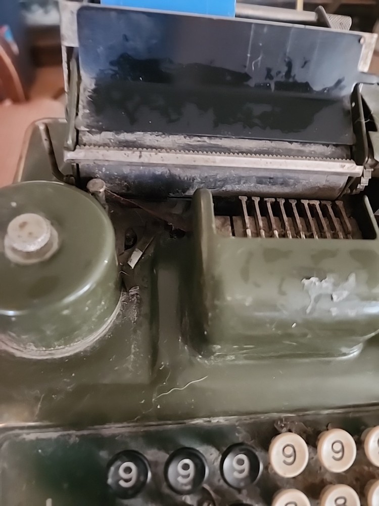 Vintage Burrough's Portable Adding Machine For Parts Some Keys Working