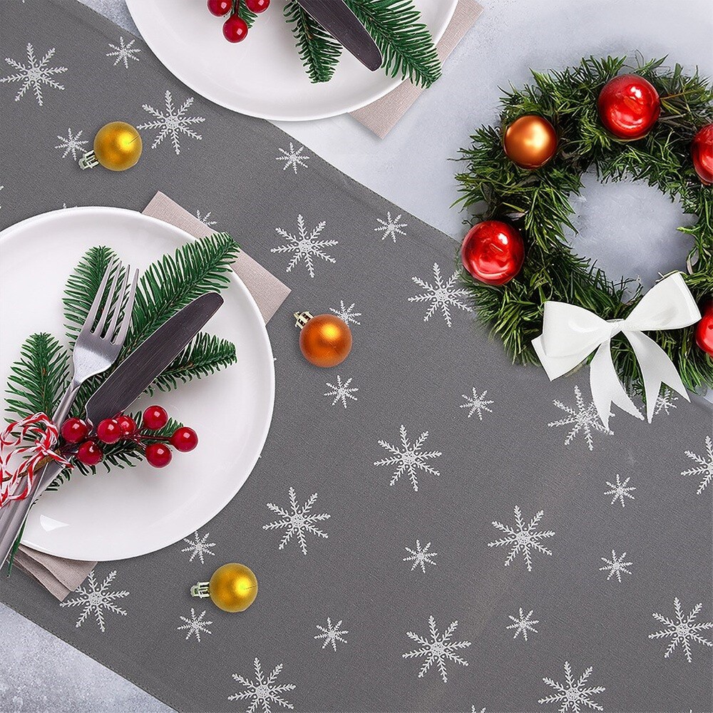 Table runner, tablecloth, tablecloth, Christmas table runner, grey,...