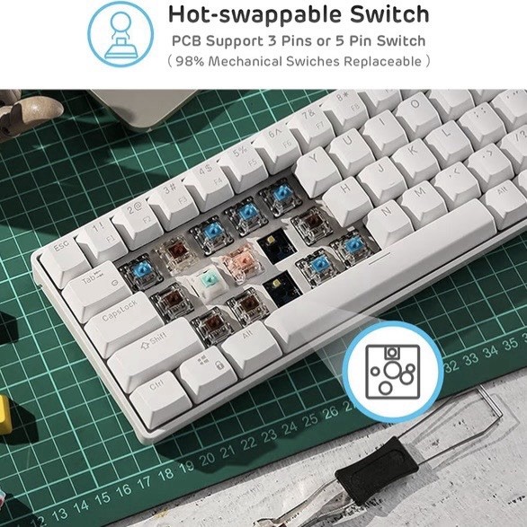 Keyboard Backlit Hot-Swappable Programmable Wireless/Wired