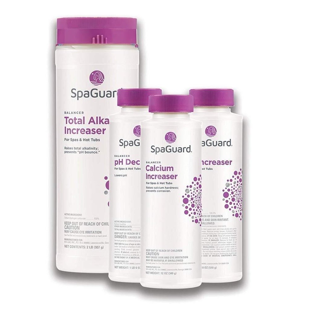 SpaGuard Balancer Bundle (pH Decreaser, pH Increaser, Alkalinity Increaser, C...