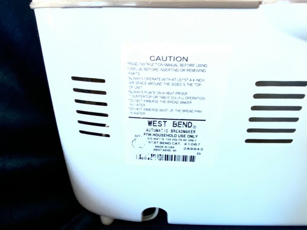 Power Cord for West Bend Bread Maker Model 41067 only