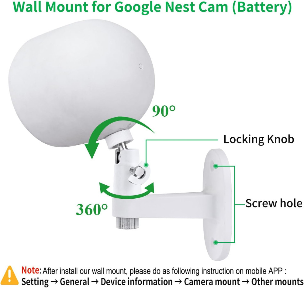 2Pack Adjustable Security Wall Mount Bracket for Google Nest Cam Outdoor or I...