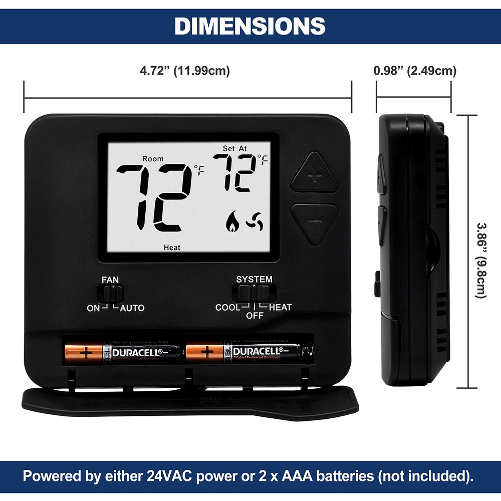 ELECTECK 2 Pack Non-Programmable Digital Thermostat for Home, up to 1 Black