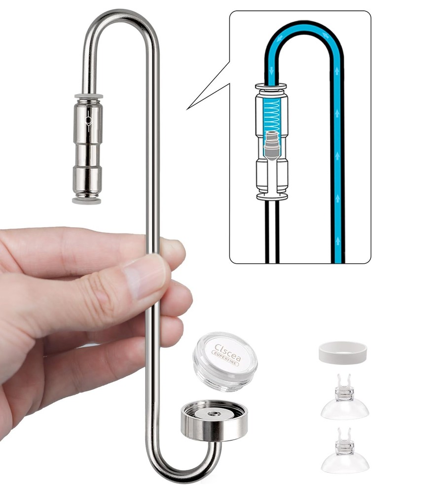 Clscea Aquarium Stainless Steel CO2 Diffuser Atomizer Length 20cm, Disc-S