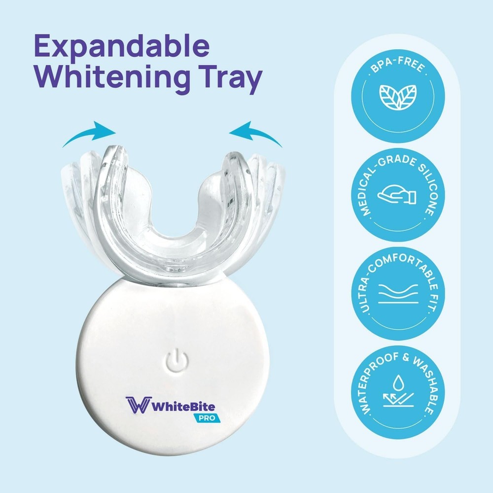 Whitebite Pro Teeth Whitening Kit for Sensitive Teeth – Dual LED Light + 35% Car