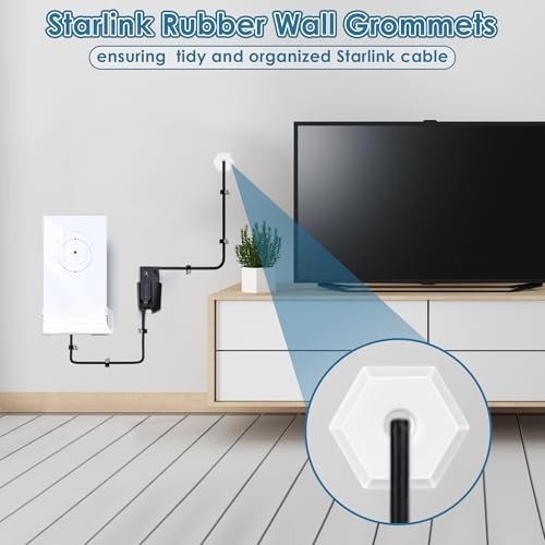 4 PCS Cable Routing Grommet Kit Compatible with Starlink Ethernet Cable White