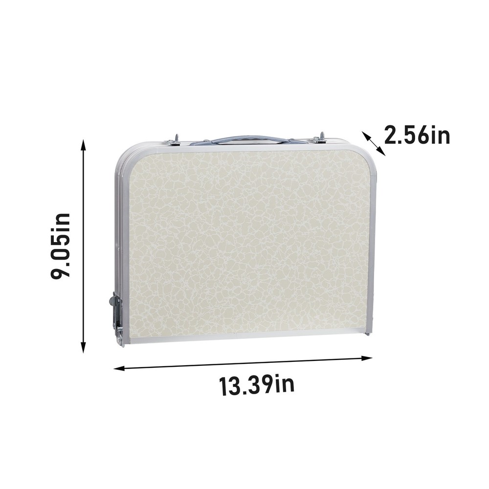 Outdoor Folding Camping Table, 2ft Pinic Table with 3 Adjustable Height, White