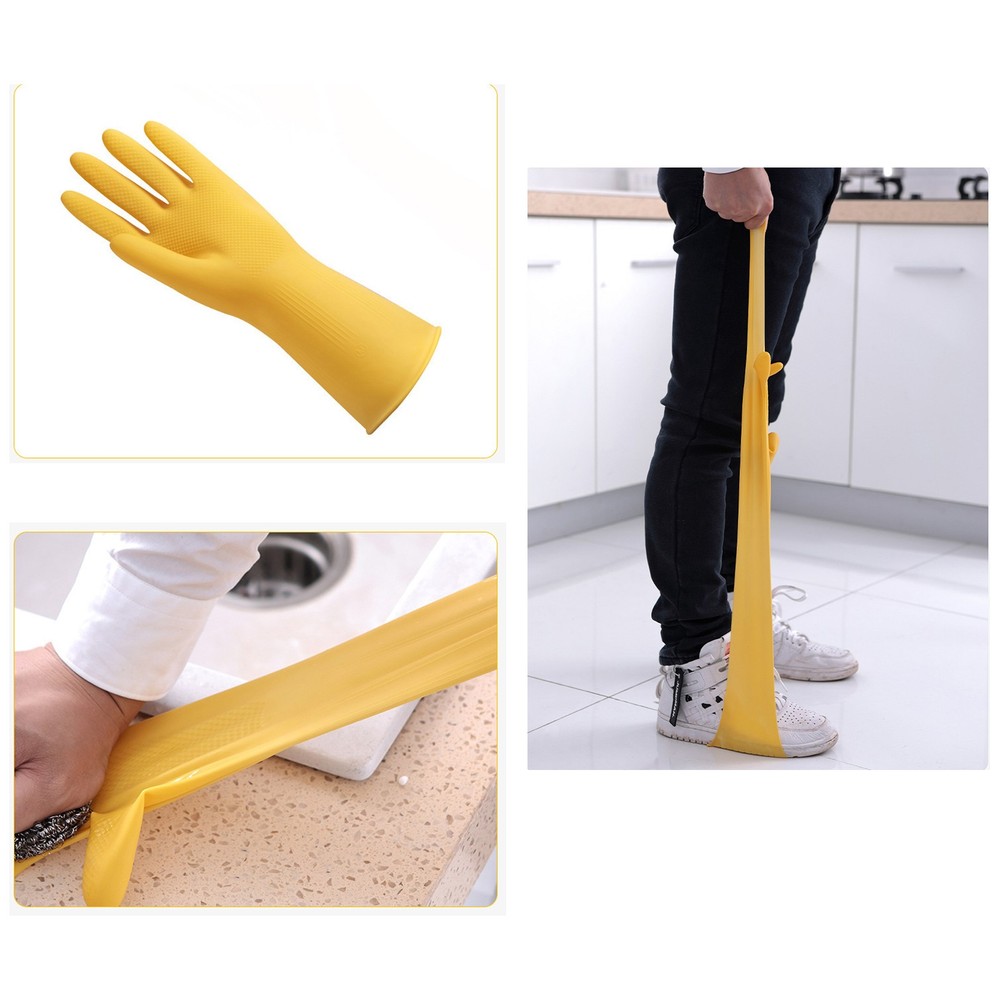 1Pcs Dishwashing Gloves Rubber Washing Mittens Flexible Kitchen Tool Practical