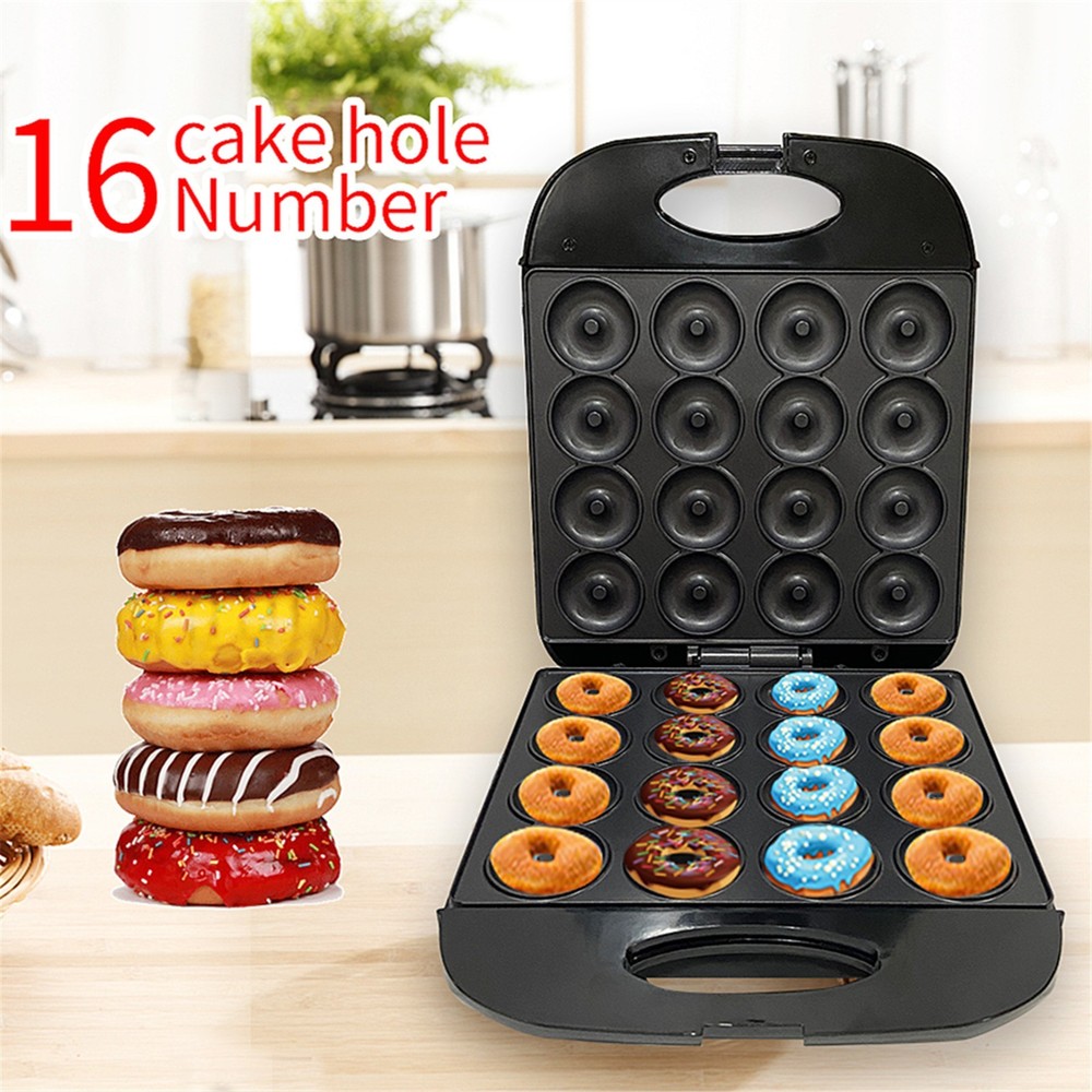 Mini Donut Maker Non-Stick Electric Doughnut Machine Make 16 Doughnuts at Once