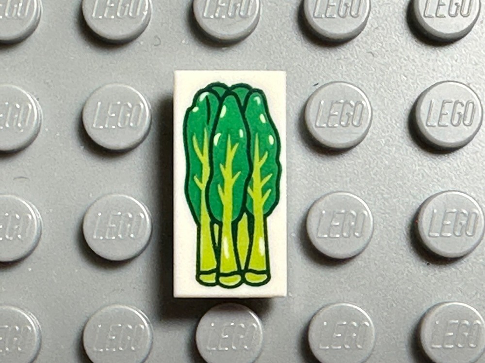 Lego Tile Lime And Green Gai Lan  Pattern From Set 80101