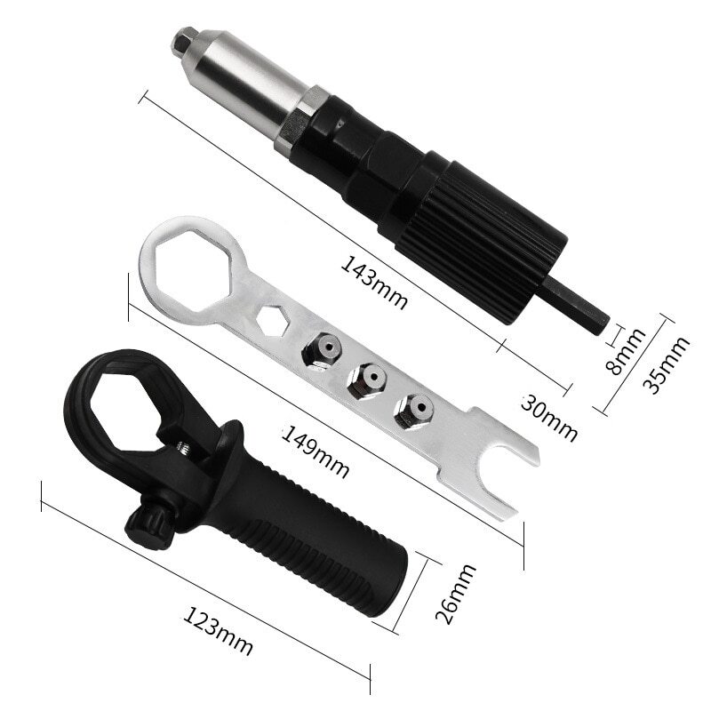 Electric Rivet Nut Gun Machine Core Pull Accessories Riveting Gun Drill Adapter