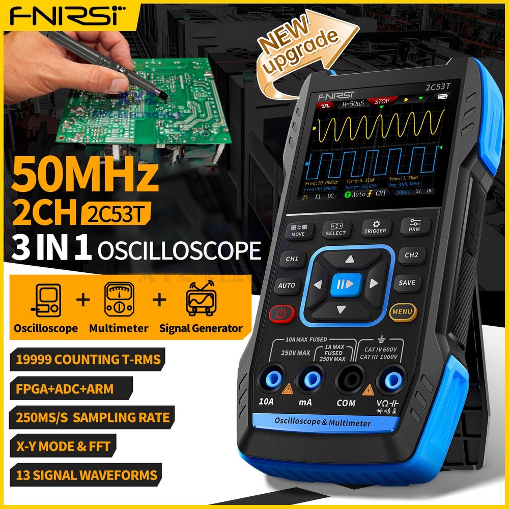 FNIRSI 2C23T DSO152 Digital Oscilloscope Multimeter Function Signal Generator US