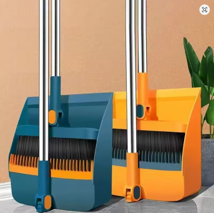 Broom and Dustpan Set Foldable Long Handle Easy Sweep Cleaning Kit