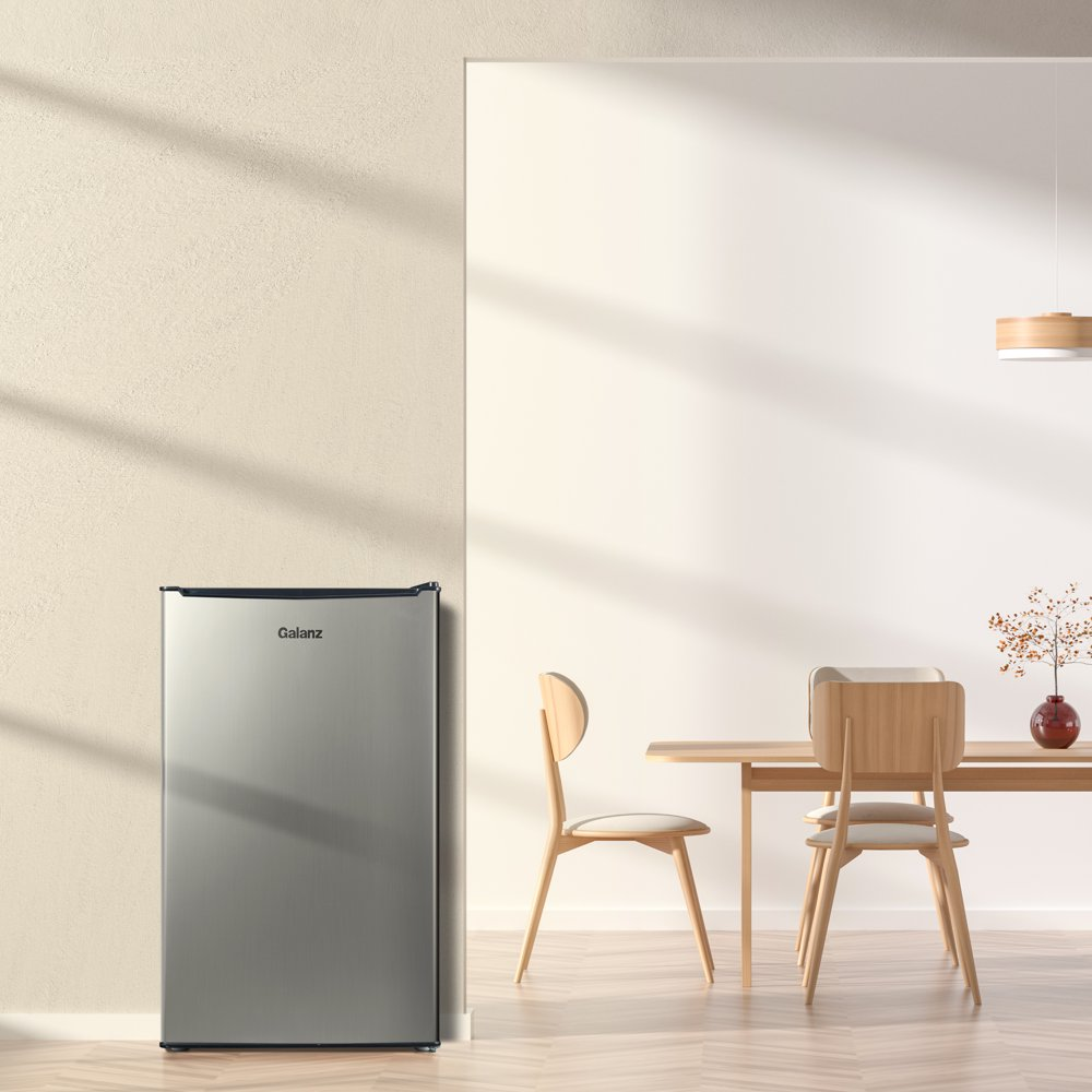 3.3 Cu Ft Compact Mini Fridge, Chiller Compartment, Reversible Door, Estar, NEW