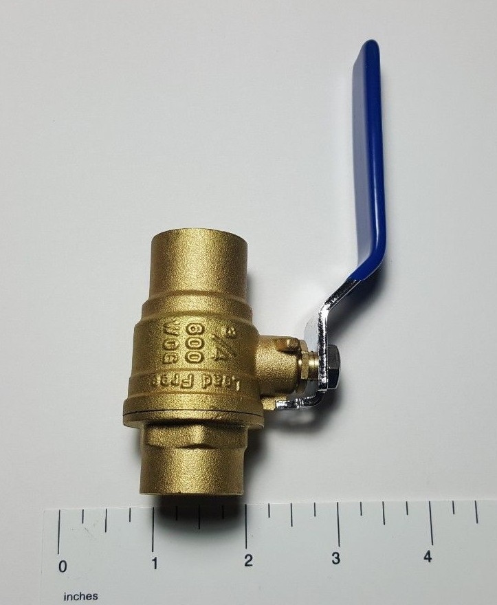 10 PIECES 3/4" SWEAT BALL VALVE, LEAD FREE BRASS, FULL PORT, 600 WOG, 1/4 TURN