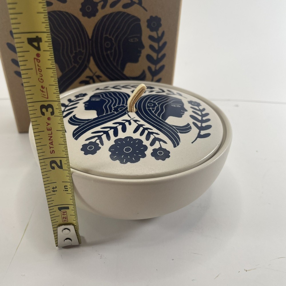 Fringe Gemini Ceramic Round Trinket Box