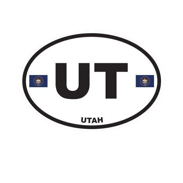 Utah State Flag Oval Sticker Decal