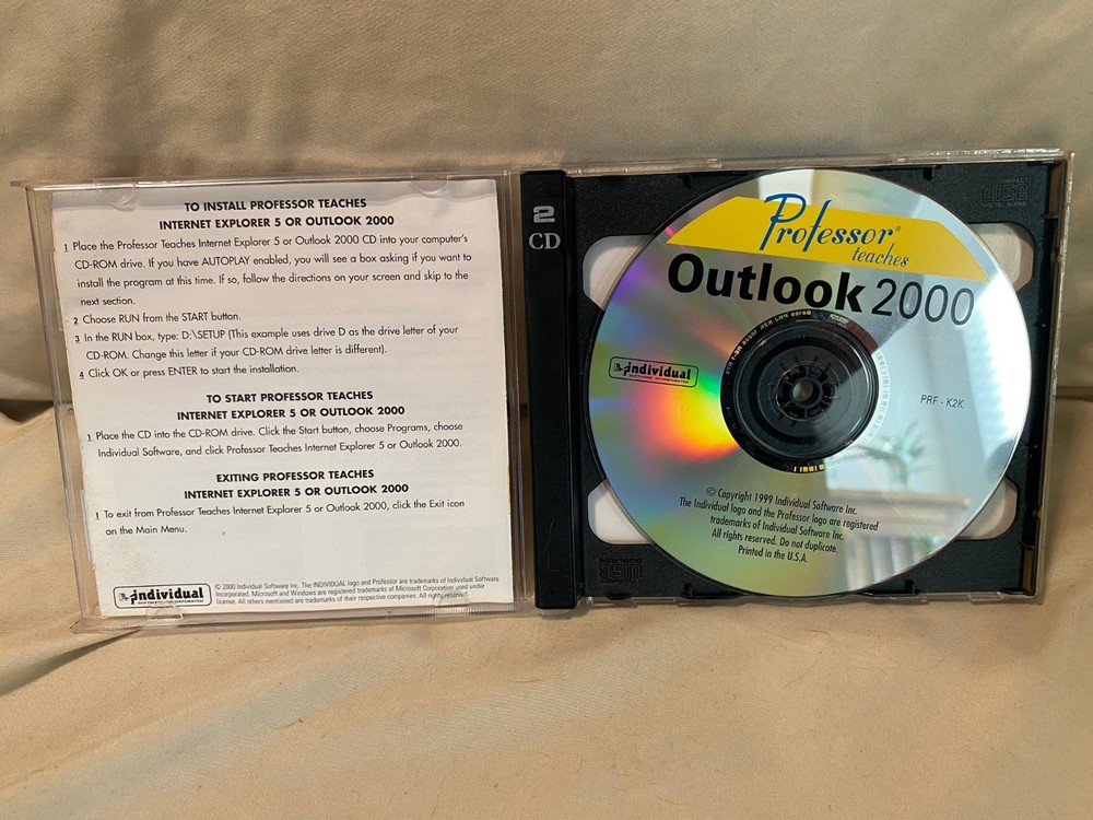 Professor Teaches Windows Word Excel PowerPoint Front Page 2000 Training CDs Set