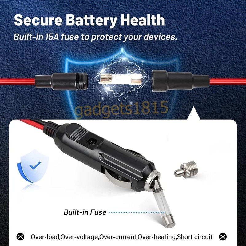 3-Pin Power Cord Car Cigarette Lighter Plug For Uniden Galaxy Midland CB Radio