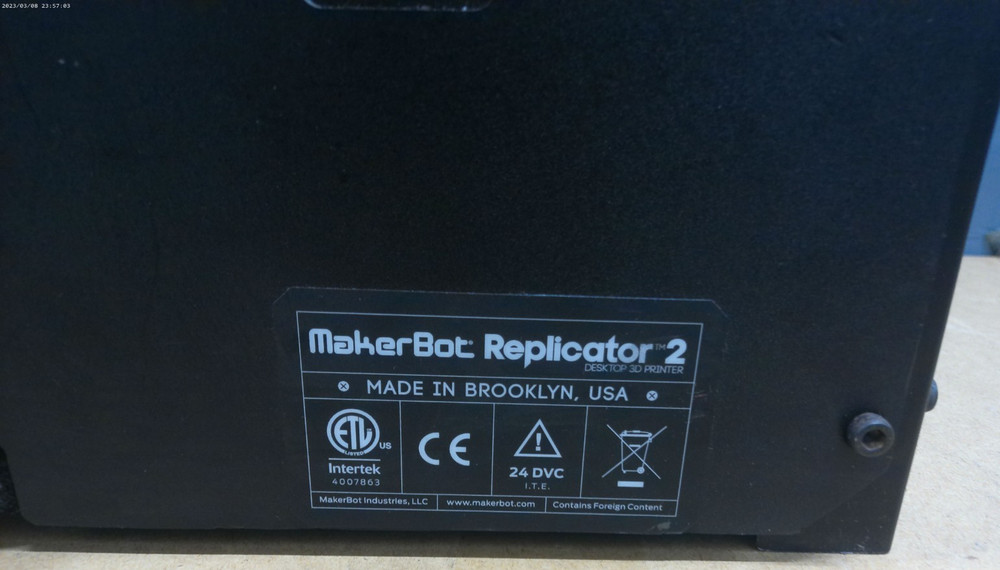Makerbot Replicator 2 3D Printer W/ AC Adapter