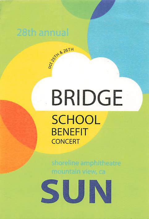 28th Annual Bridge School Benefit Backstage Pass Mountain View 2014 Green Sun...