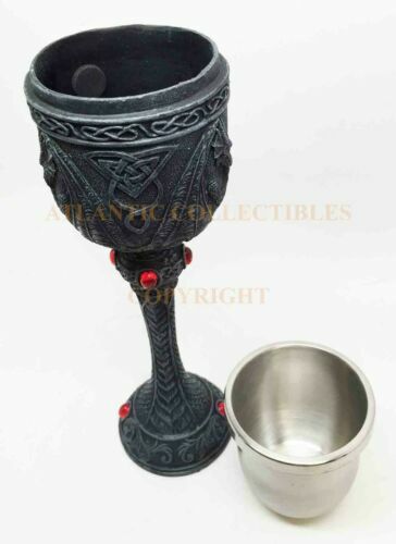 Medieval Wizard's Blood Alchemy Tall Twin Dragons Wine Goblet Chalice 6oz
