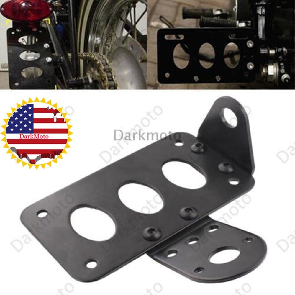 Fit For Harley Bobber Chopper Side Mount License Plate Bracket Tail Light Holder