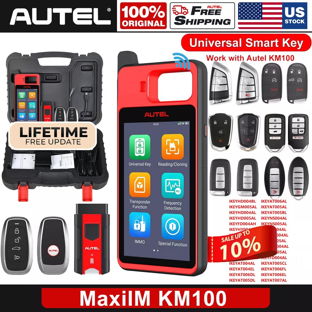 Autel KM100 Universal Key Generator Tool IMMO Learning Chip Cloning Auto VIN NEW
