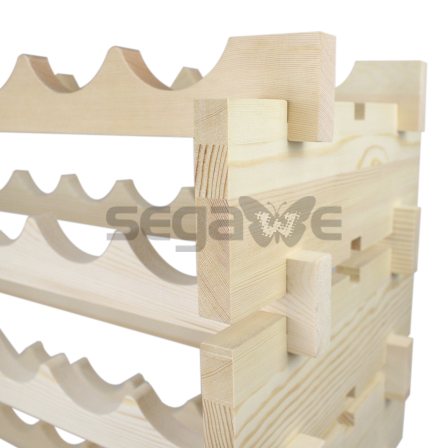 72 Bottles Wine Rack Stackable Storage 6 Tier Solid Wood Shelves Heavy Duty
