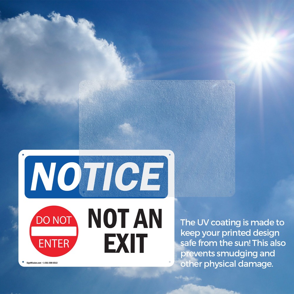 (2 Pack) Not An Exit OSHA Notice Sign Decal Metal Plastic