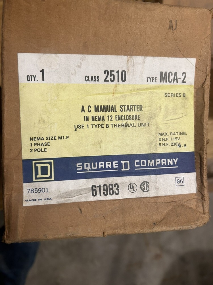Square D 2510MCA1 Ac Manual Starter