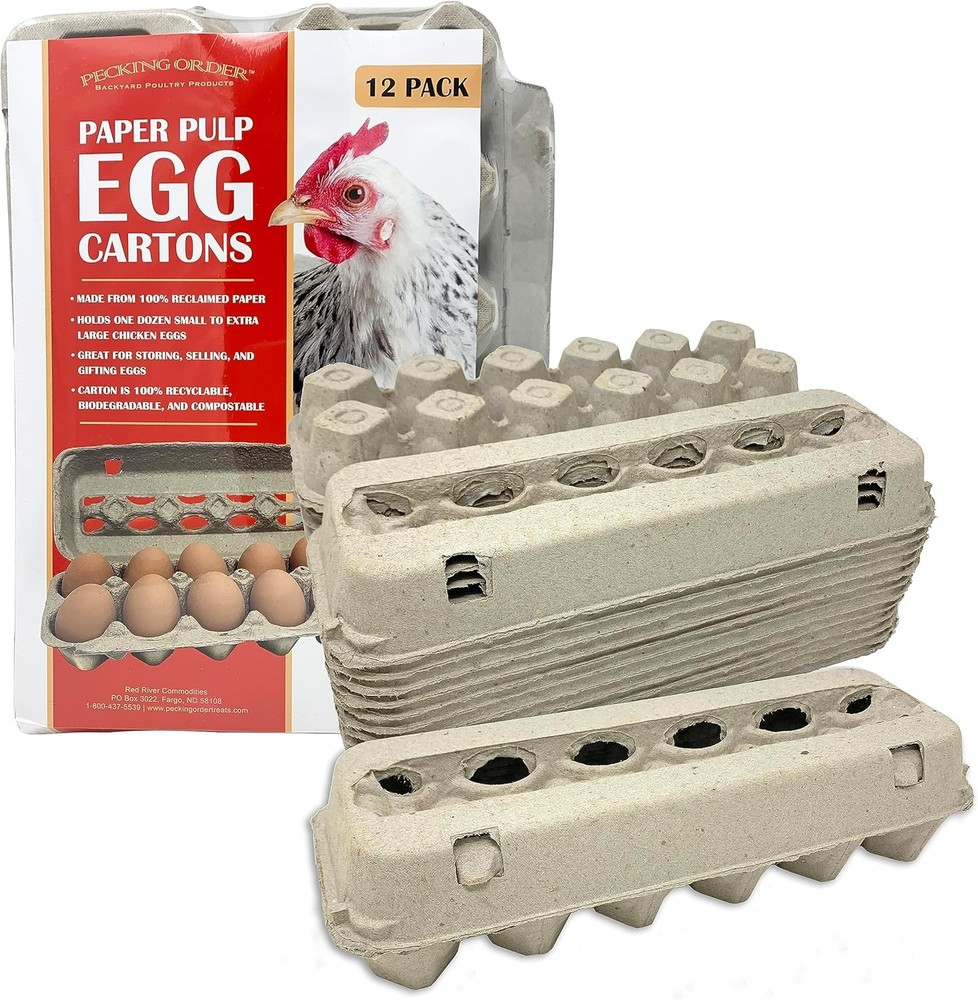 Pecking Order Paper Pulp Egg Cartons - 12 Pack