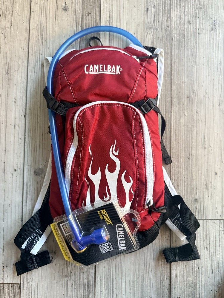 CamelBak Antidote Hydration Backpack Red Flame Graphic Nylon Hiking Pack