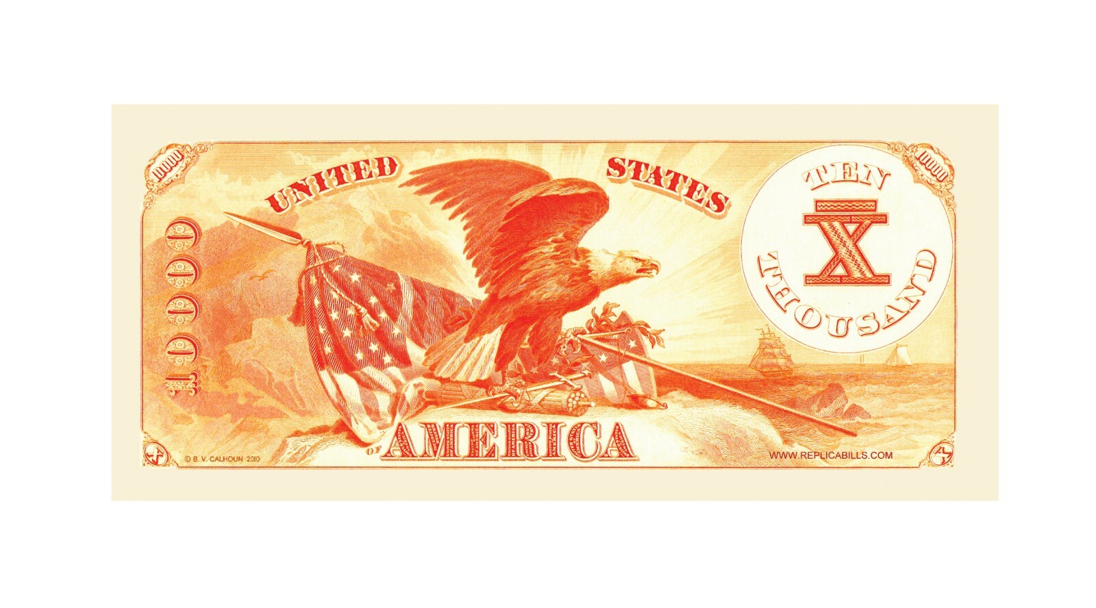 $10,000.00 Ten Thousand Dollar Gold Certificate - Pack of 1,000 Bills