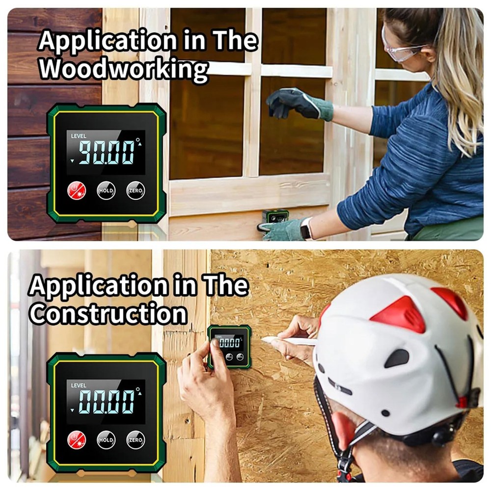 Digital Angle Finder with Electronic Laser Level,Inclinometer- 4-side Strong ...