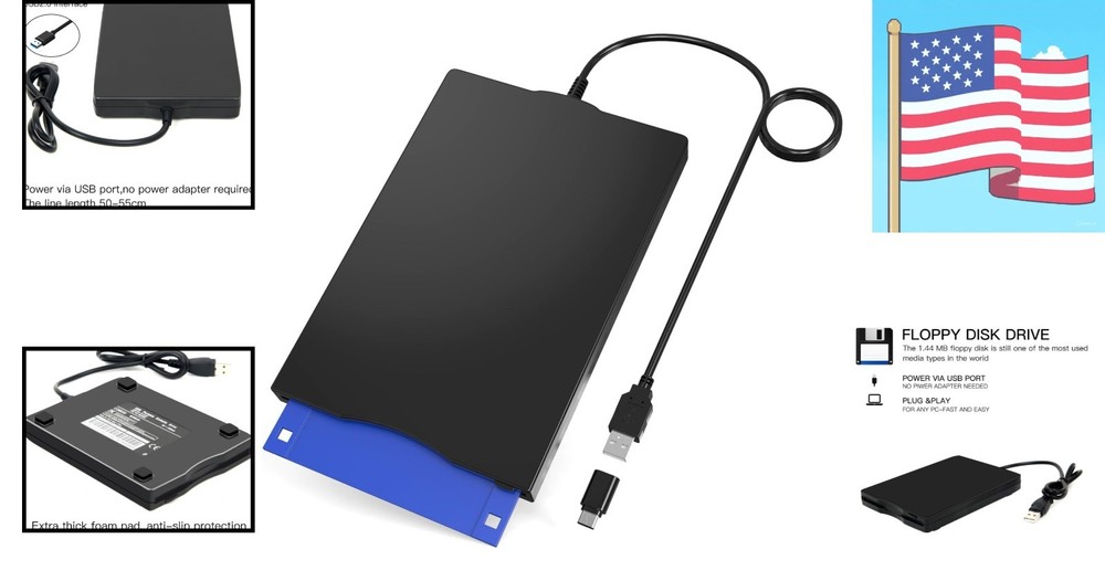 Floppy Disk Reader External Floppy Disk Reader USB 3.5-inch USB Floppy Disk R...