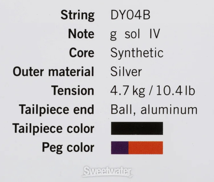 Thomastik-Infeld DY04B Dynamo Violin G String - 4/4 Size, Solo