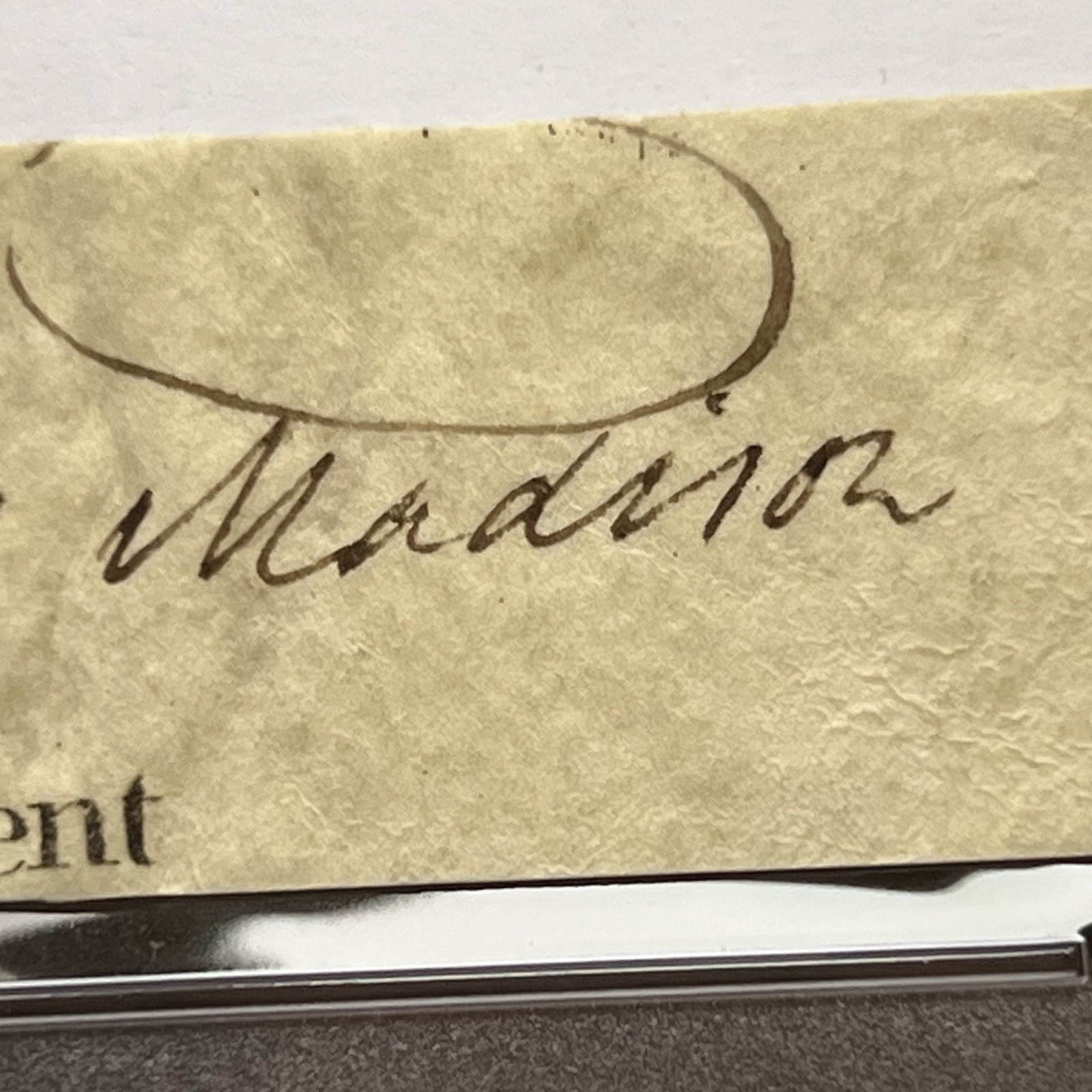JAMES MADISON Autograph Cut Signature CUSTOM CARD Signed as POTUS * PSA/DNA