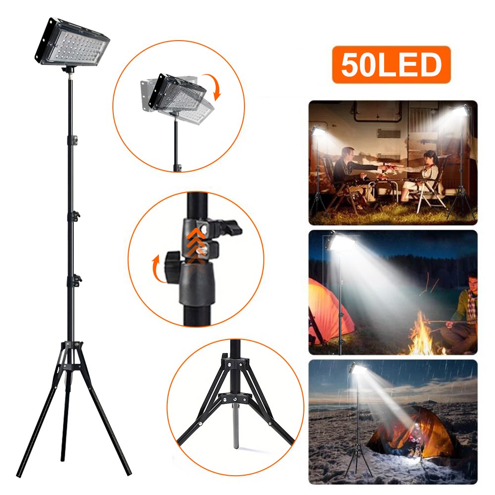 2pcs Adjustable 22000 Lumen LED Work Lights with Foldable Tripod Stand 6500K