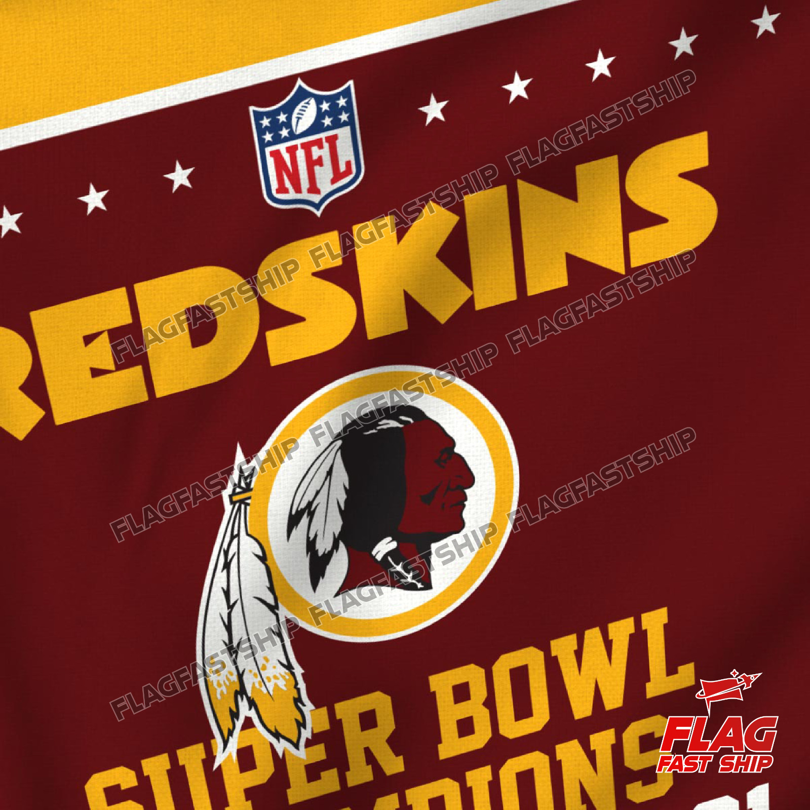 Washington Redskins 3x5 ft Banner Premium Flag Super Bowl NFL Champs Commanders