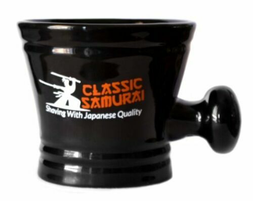 Gentleman's Ceramic Shaving Soap Bowl with Handle Black