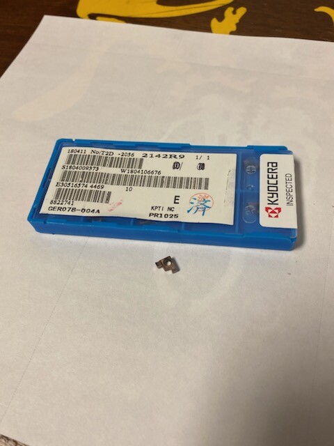 1 KYOCERA 8822741 DOUBLE EDGED GROOVING INSERT, ANSI CODE: GER078004A